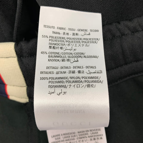 GUCCI Size L Black Polyester / Cotton Elastic Waistband Shorts