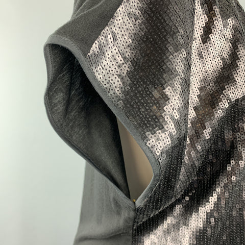 RAG & BONE Size 0 Black Lyocell Blend Sequined Draped Tunic Textured Sleeveless Dress