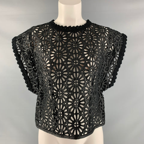 ISABEL MARANT Vestido corto de crochet de viscosa negro talla 4