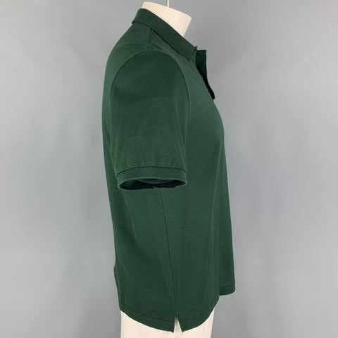 BOTTEGA VENETA Size M Forest Green Cotton Buttoned Polo