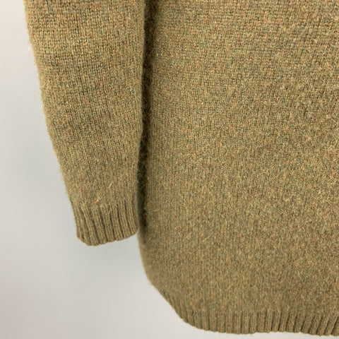 RALPH LAUREN Size S Olive Wool / Cashmere Knit Toggle Shawl Collar Dress