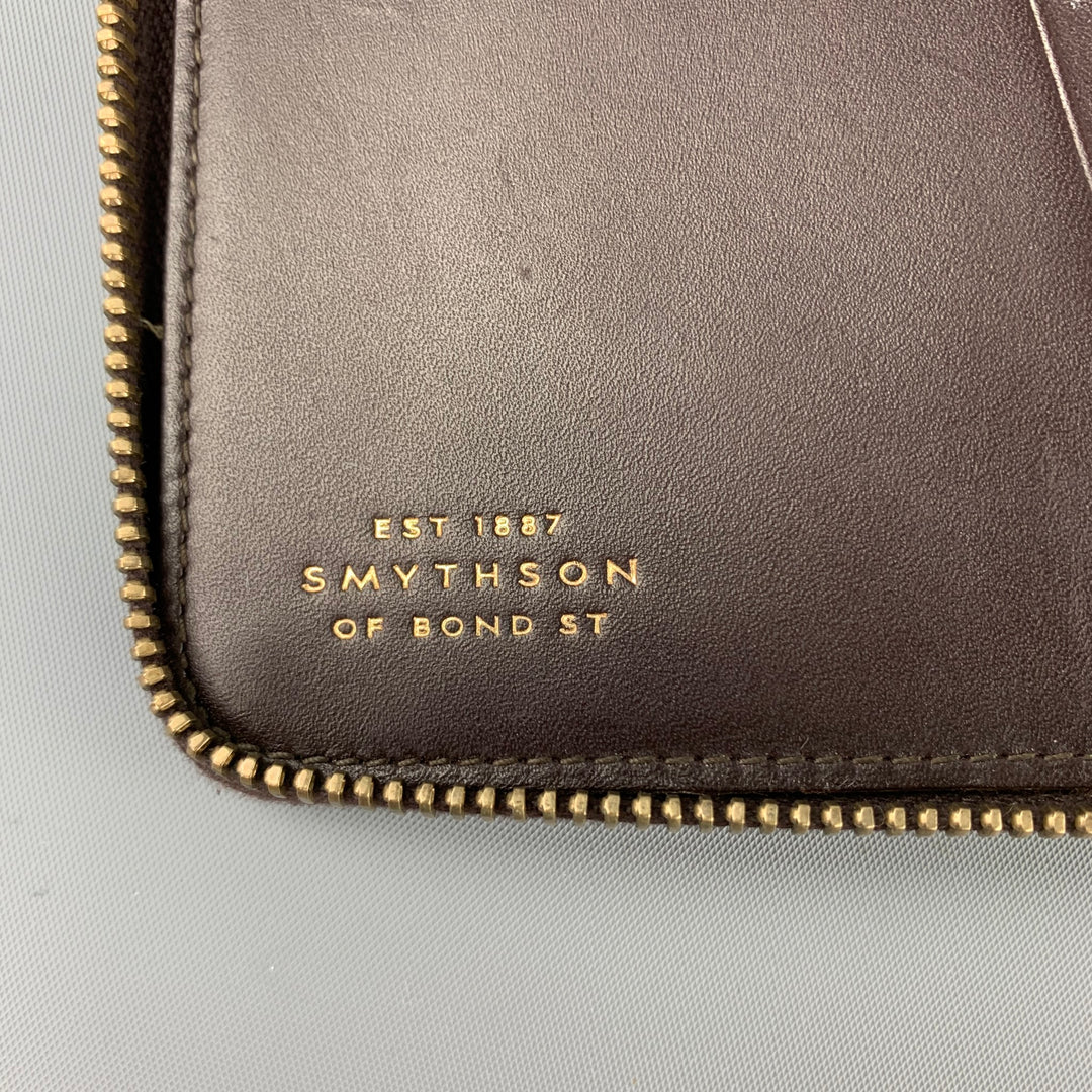 SMYTHSON OF BOND ST. Brown Embossed Leather iPad Case