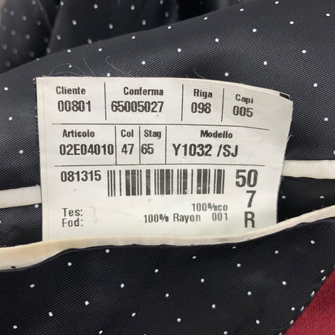 GIVENCHY Talla 40 Regular Traje de solapa de muesca de terciopelo burdeos