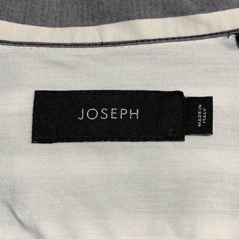 JOSEPH Size S Grey & White Stripe Cotton Long Sleeve Shirt