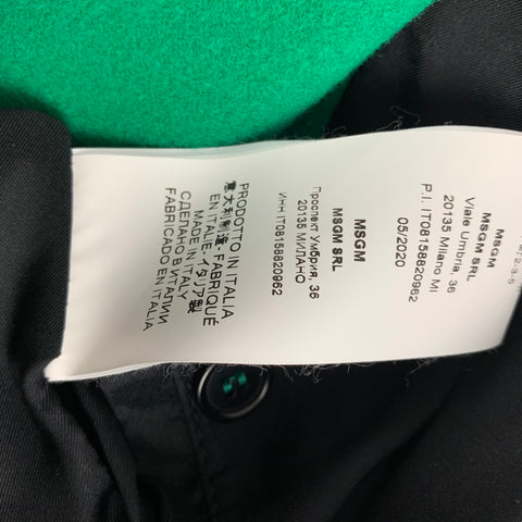 MSGM Taille 6 Manteau à double boutonnage en laine mélangée verte