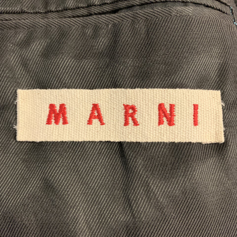 MARNI Size 38 Teal Wool Notch Lapel Sport Coat