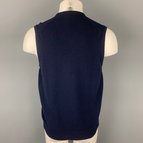 BROOKS BROTHERS Size L Navy Cashmere V-Neck Vest