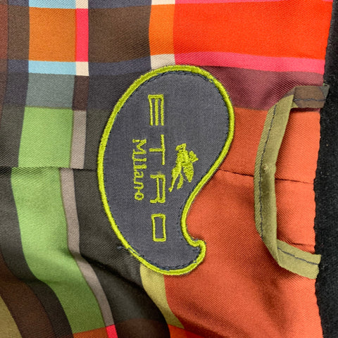 Abrigo con botones en mezcla de lana color carbón oliva talla 8 de ETRO