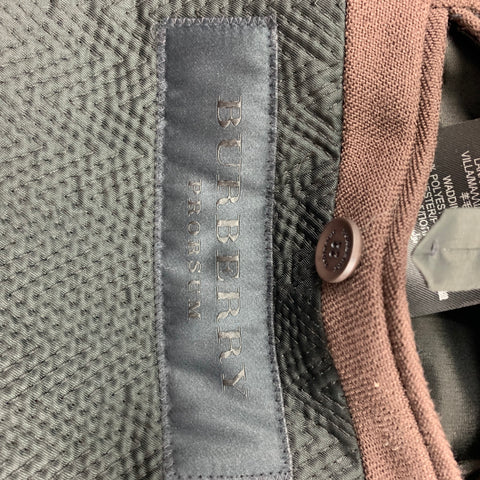 BURBERRY PRORSUM par Christopher Bailey Taille 40 Veste à revers en laine à col Zig Zag marron