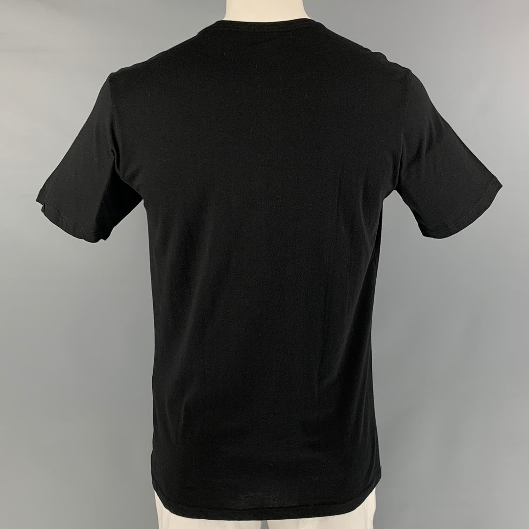 THE KOOPLES Size L Black Solid Cotton Crew-Neck T-shirt