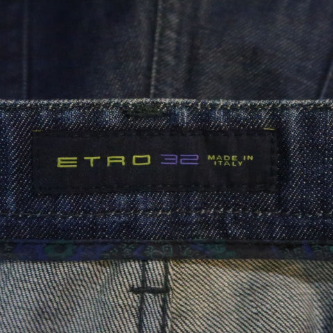 ETRO Size 32 Indigo Denim Zip Fly Jeans