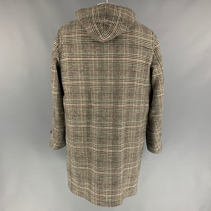 J.W.ANDERSON x UNIQLO Size XL Brown & Green Plaid Polyester / Wool Coat