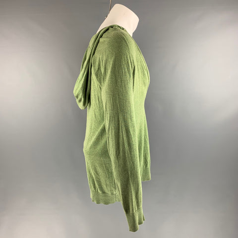 DIESEL Size S Green Purple Ombre Cotton Hooded Pullover