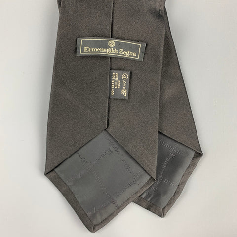 ERMENEGILDO ZEGNA Black Satin Silk Ascot