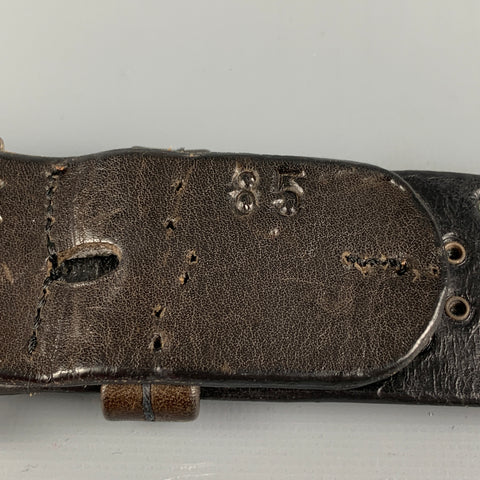 HENRY BEGUELIN Size 32 Brown Studded Leather Belt