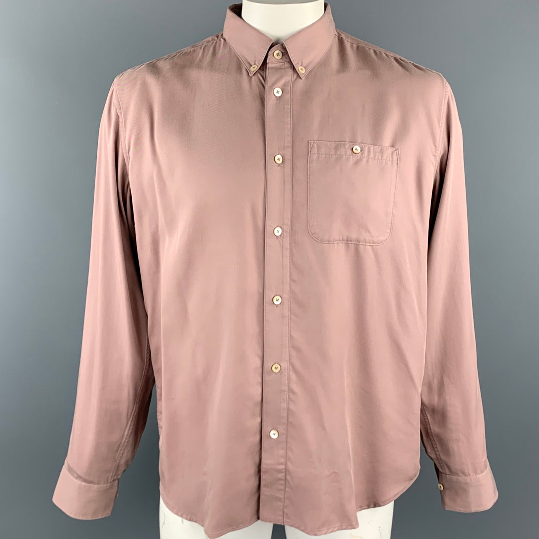 A KIND OF GUISE Size XL Mauve Lyocell Button Down Long Sleeve Shirt