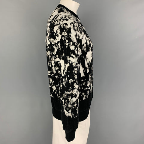 PS by PAUL SMITH Size M Black White Print Cotton Crew-Neck Pullover