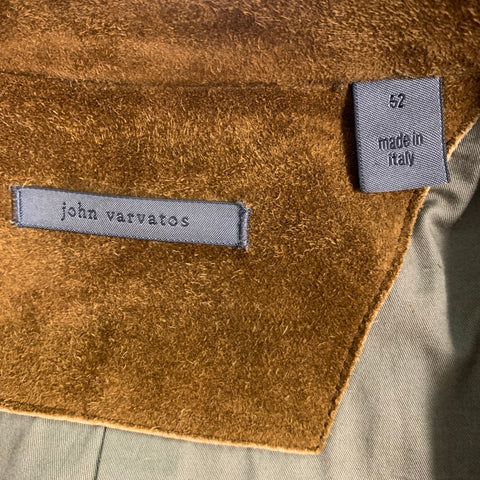 JOHN VARVATOS Taille 42 Veste simple boutonnage en daim marron