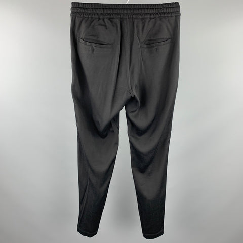 JOHN RICHMOND Size M Black Polyester Blend Elastic Waistband Sweatpants