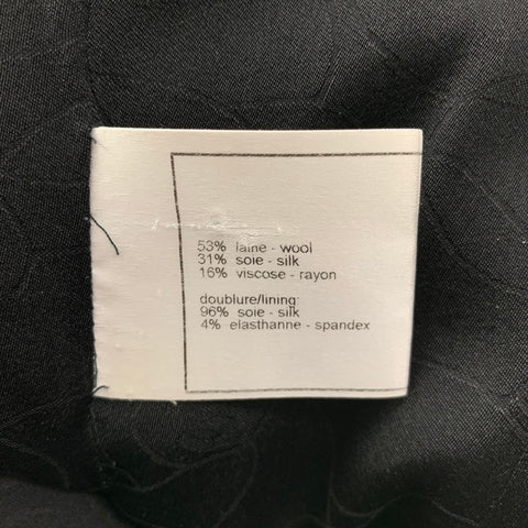CHANEL Size 8 Black Wool Blend Textured Short Sleeve Jacket