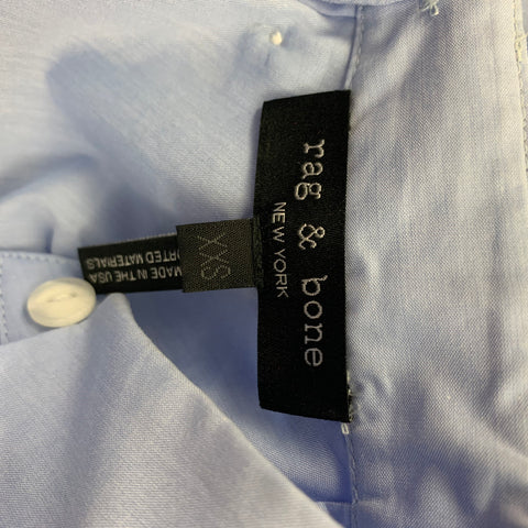 RAG & BONE Size XXS Light Blue Cotton Cropped Shirt