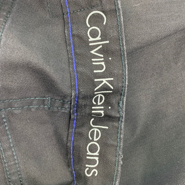 CALVIN KLEIN Taille 31 Jean slim en coton noir avec braguette zippée