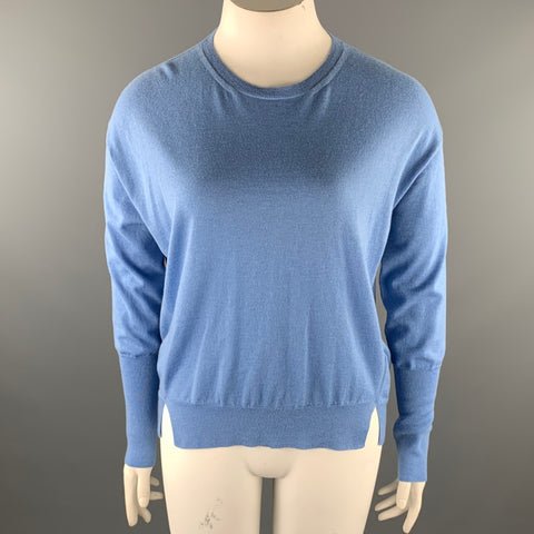 GIORGIO ARMANI Taille 12 Pull-over fendu en cachemire bleu clair