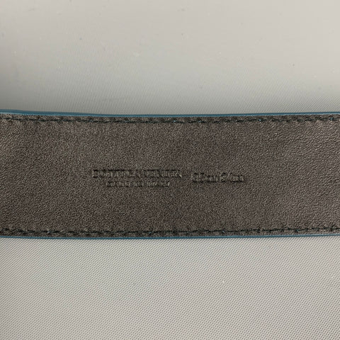 BOTTEGA VENETA Size 34 Blue Black Woven Leather Belt