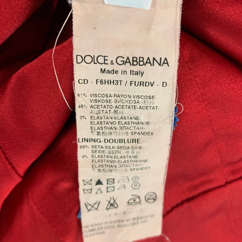 DOLCE & GABBANA Size 6 Red Viscose Blend Solid Sleeveless Mid-Calf Dress