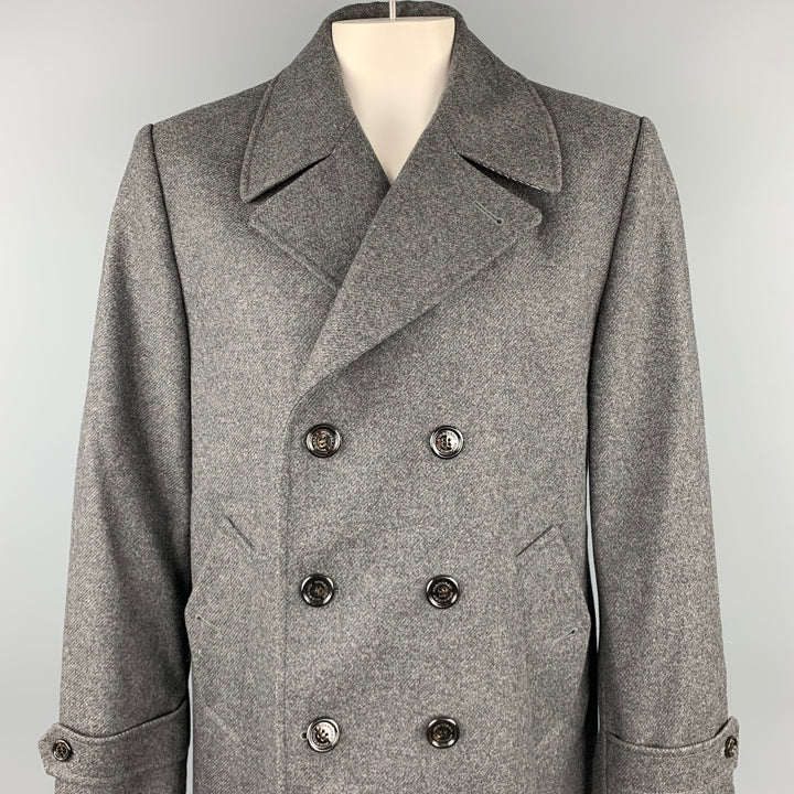 BURBERRY LONDON Taille 44 Manteau à double boutonnage en laine chinée gris foncé / polyamide