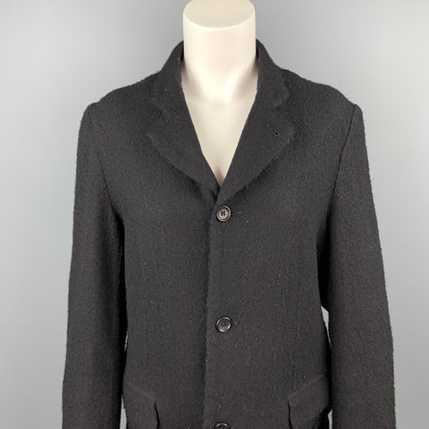 COMME des GARCONS Veste à revers cranté en laine texturée noire