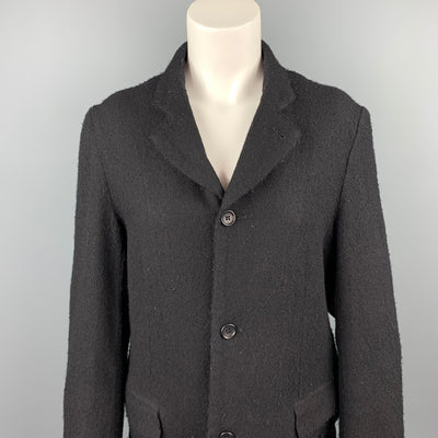 COMME des GARCONS Black Textured Wool Notch Lapel Jacket
