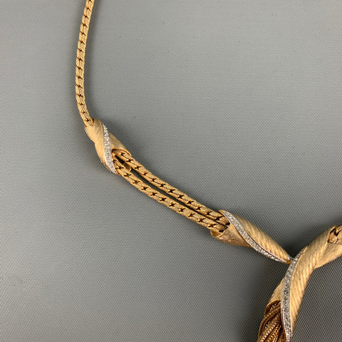 Collier à franges en strass doré VINTAGE