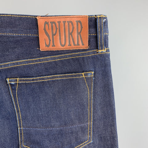 SPURR Size 34 Indigo Contrast Stitch Selvedge Denim Zip Fly Jeans