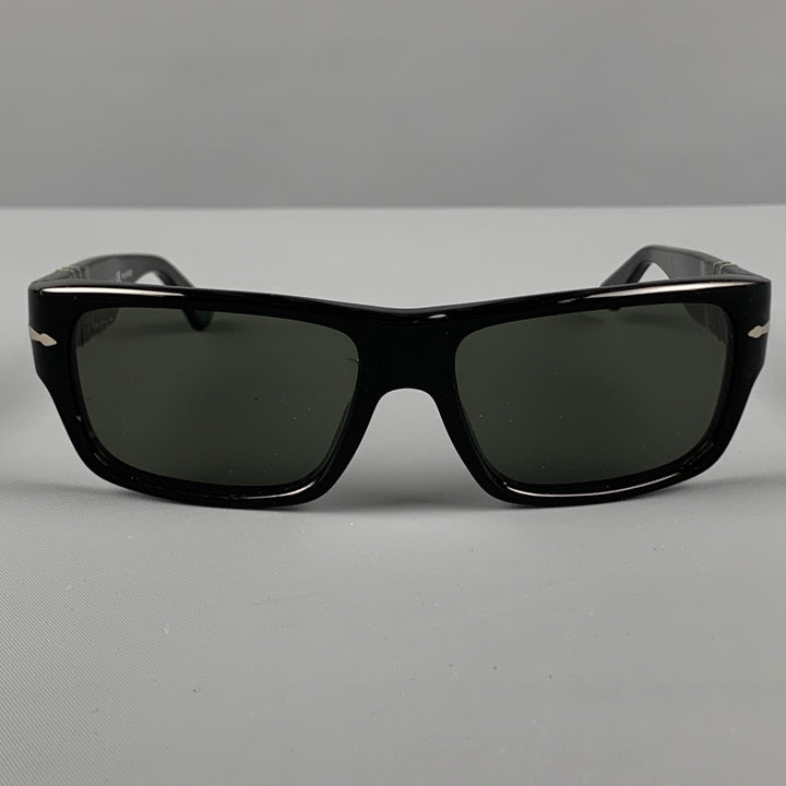 PERSOL Black Acetate Polarized Sunglasses