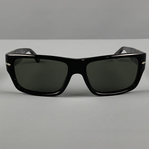 PERSOL Black Acetate Polarized Sunglasses