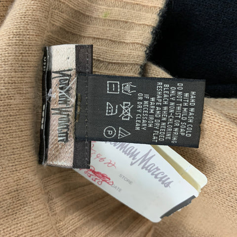 NEIMAN MARCUS  Size XL Black Knitted Cashmere Zip Up Khaki Jacket