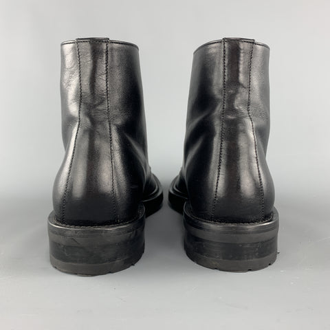 SAINT LAURENT Size 8 Black Leather ARMY 20 Ankle Boots