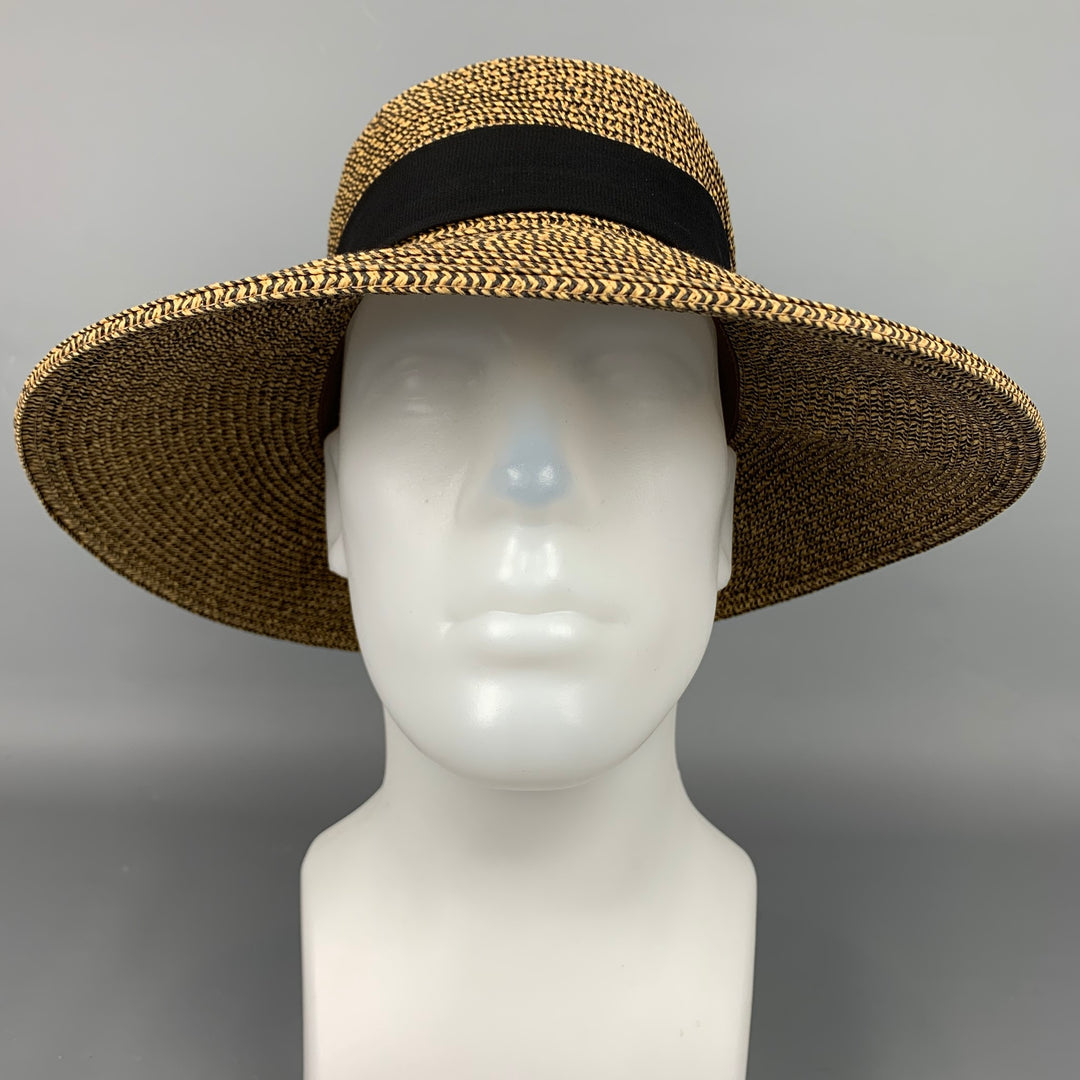 TOUCAN Sombrero de ala ancha beige y negro