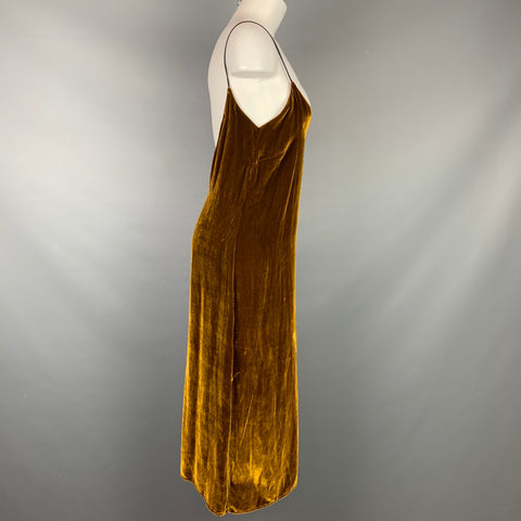 RtA Size M Gold Brown Velour Cocktail Dress