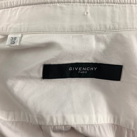 GIVENCHY Size S White Solid Cotton Tuxedo Long Sleeve Shirt