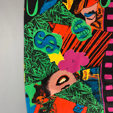 LOUIS FERAUD x ANDY WARHOL Black Multi-Color Print Not Scarf
