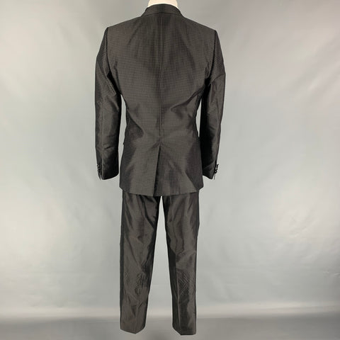 DOLCE & GABBANA Martini Size 40 Regular Black White Dots Silk Polyester 3 Piece Tuxedo Suit