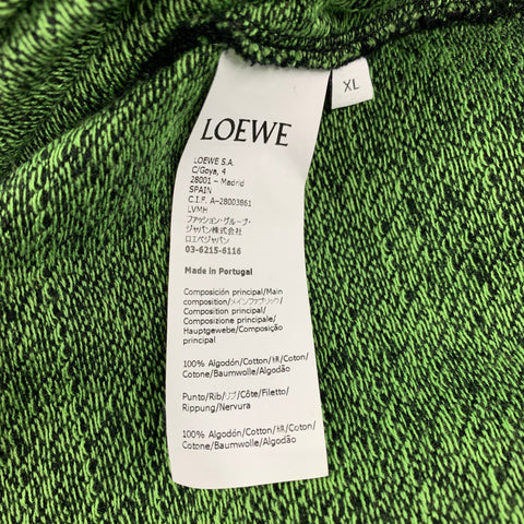 LOEWE Size XL Black Green Monogram Cotton Polo Pullover