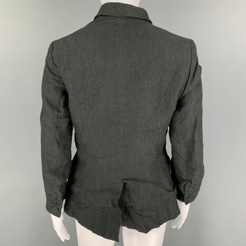 PAUL HARNDEN Size M Gray Linen Peak Lapel Jacket