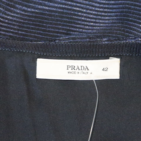 PRADA Taille US 6 / IT 42 Jupe droite crayon Moare en soie bleue