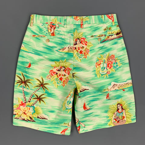 POLO by RALPH LAUREN Size 29 Multi-Color Hawaiian Cotton Zip Fly Shorts