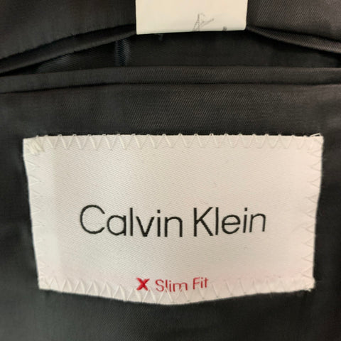 CALVIN KLEIN Talla 42 Abrigo deportivo de esmoquin de lana lisa negro