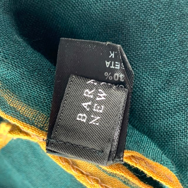 BARNEY'S NEW YORK Green Yellow Cashmere Silk Scarf