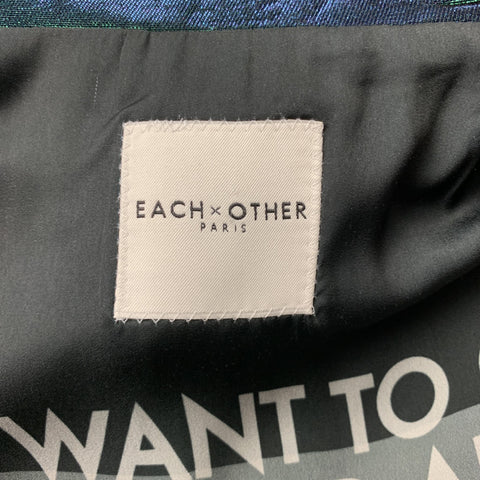 EACH X OTHER Size 36 Green Iridescent Polyester Blend Sport Coat